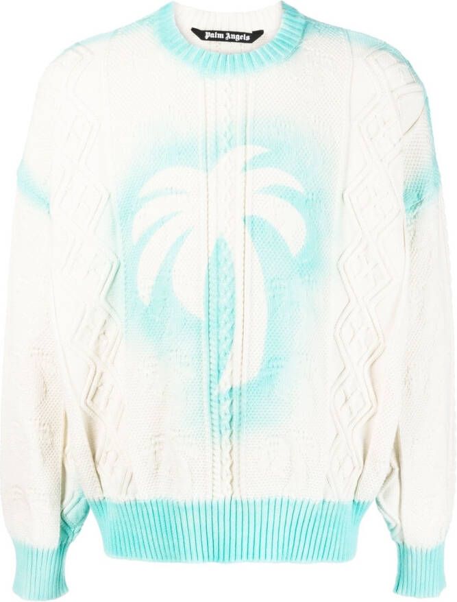 Palm Angels Sweater met logoprint Wit