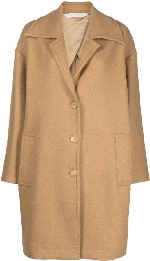 Palm Angels Jas met enkele rij knopen Beige