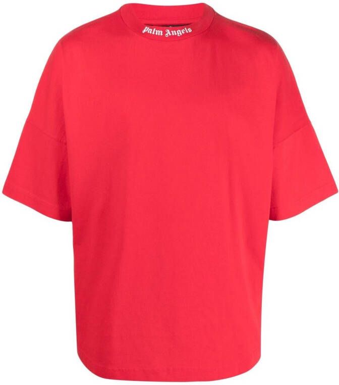 Palm Angels T-shirt met logoprint Rood