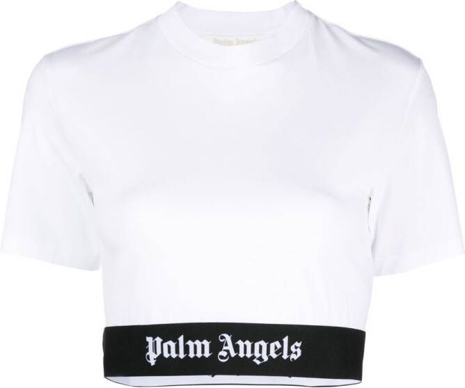 Palm Angels T-shirt met logoband Wit
