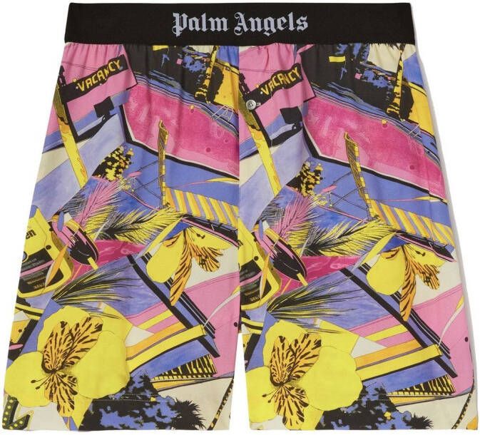 Palm Angels Shorts met bloemenprint Roze