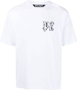 Palm Angels monogram cotton T-shirt Wit