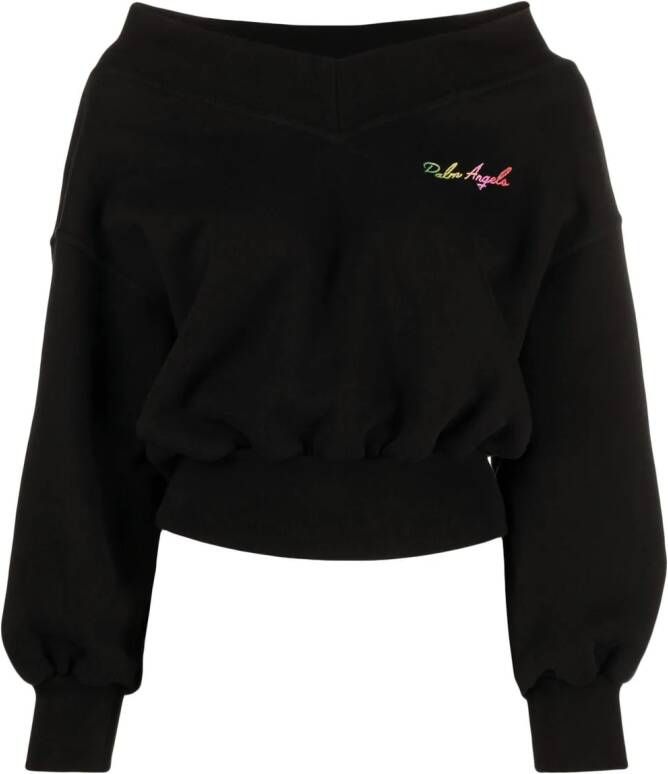 Palm Angels Off-shoulder sweater Zwart