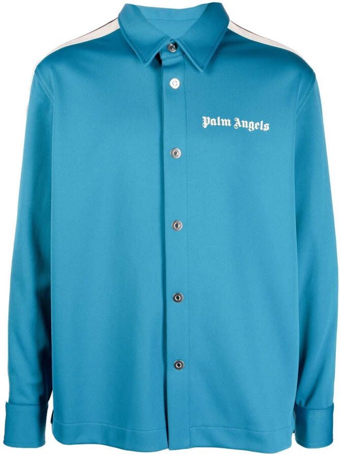 Palm Angels Overhemd met logoprint Blauw