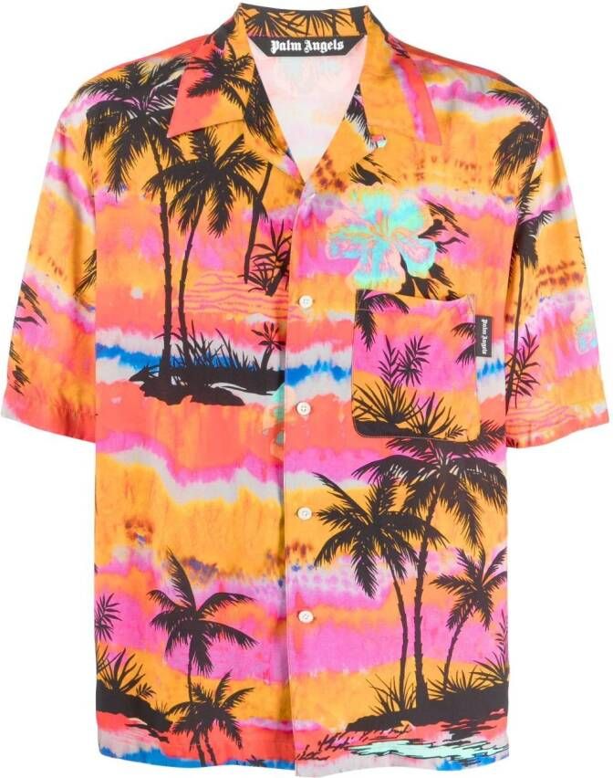 Palm Angels Overhemd met palmboomprint Roze