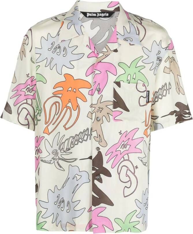 Palm Angels Overhemd met print Beige