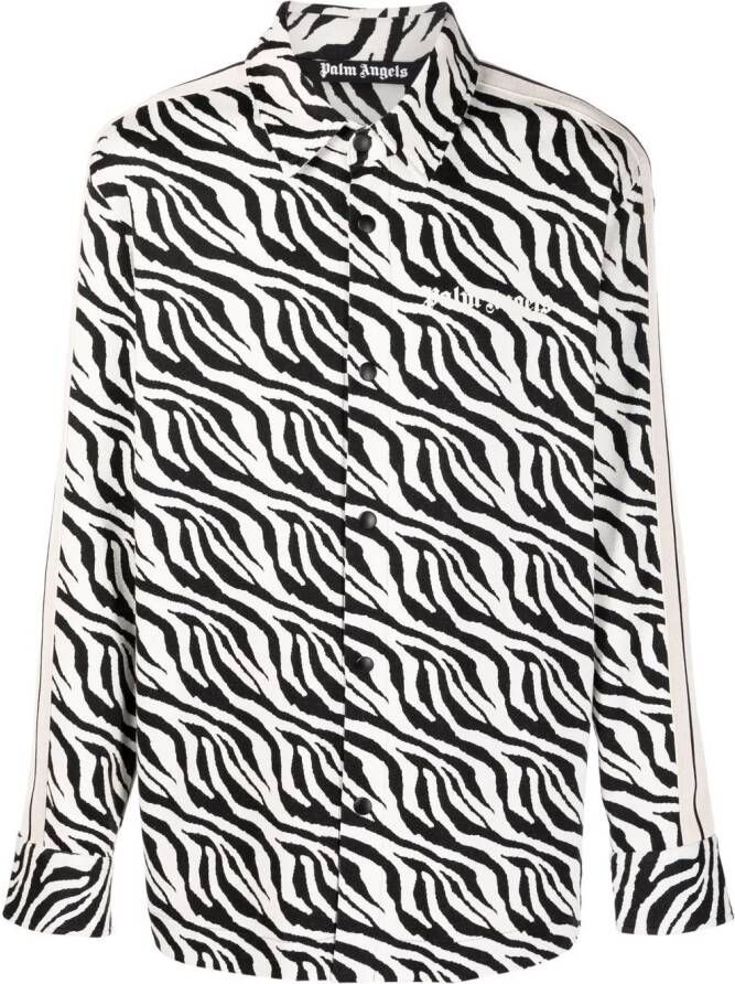 Palm Angels Overhemd met zebraprint Zwart