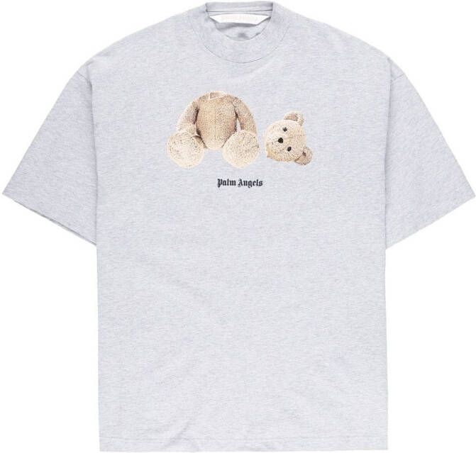Palm Angels T-shirt met teddybeerprint MELANGE GREY BROWN