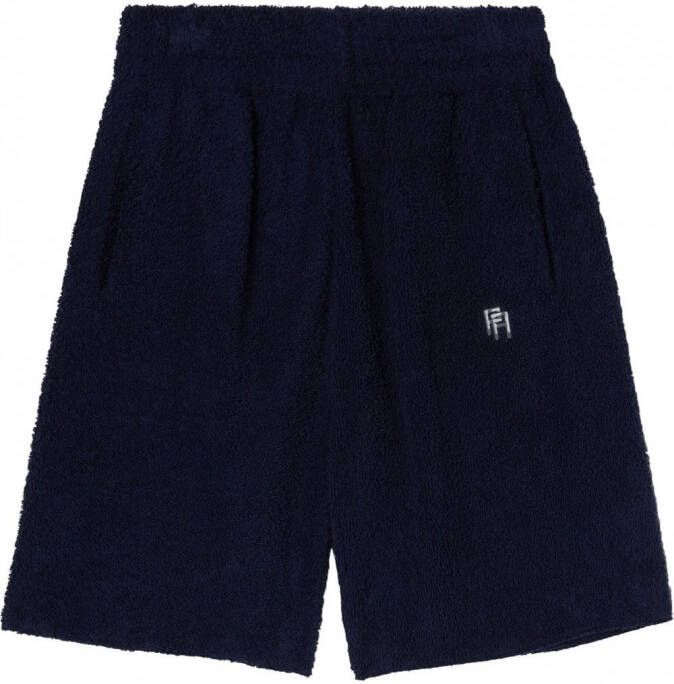 Palm Angels Shorts met logoprint Blauw