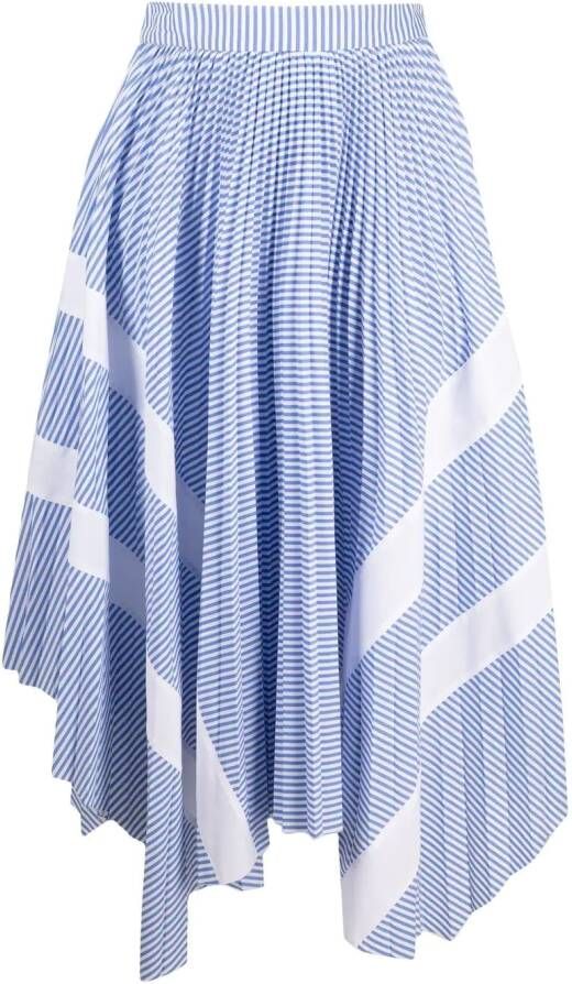 Palm Angels Plooirok met krijtstreep Blauw