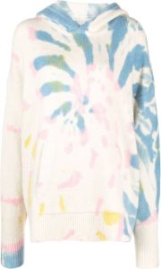 Palm Angels knitted tie-dye hoodie Wit