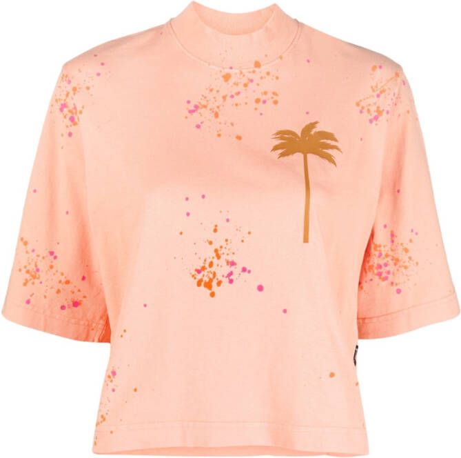 Palm Angels T-shirt met palmboomprint Oranje