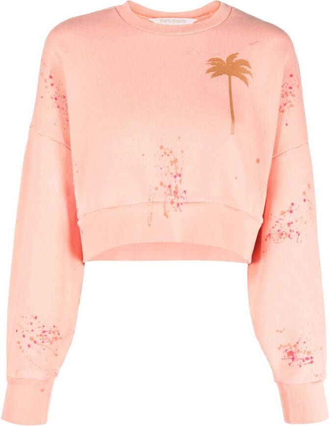 Palm Angels Sweater met palmboomprint Oranje