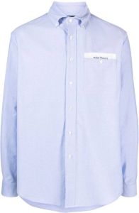 Palm Angels Sartorial-tape cotton shirt Blauw