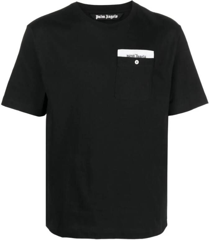 Palm Angels T-shirt met logoband Zwart