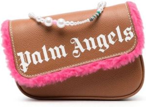 Palm Angels Schoudertas met logoprint Bruin