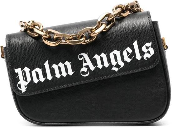 Palm Angels Zwarte Schoudertas met Ketting Black Dames