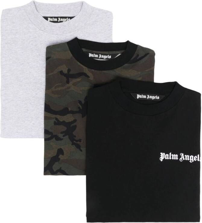 Palm Angels Set van 3 T-shirts Zwart