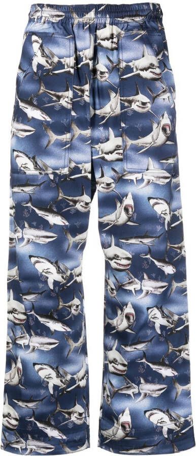 Palm Angels Broek met wijde pijpen Blauw