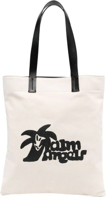 Palm Angels Shopper met logoprint Beige