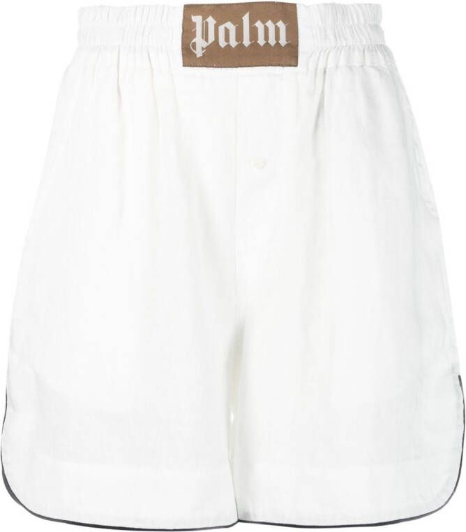 Palm Angels Shorts met logopatch Wit