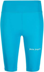 Palm Angels side-stripe cycling shorts Blauw