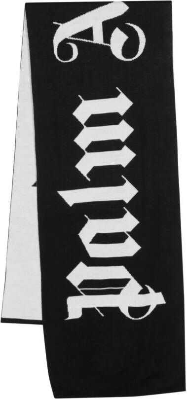 Palm Angels Sjaal met jacquard logo Zwart