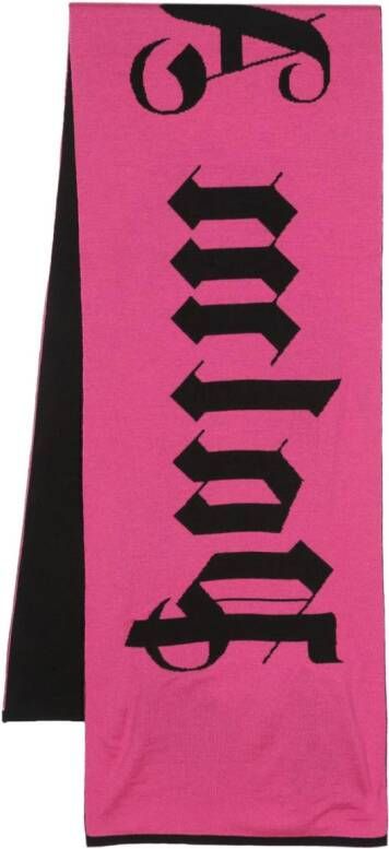 Palm Angels Sjaal met logo jacquard Roze