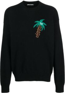 Palm Angels Sketchy intarsia-knit jumper Zwart
