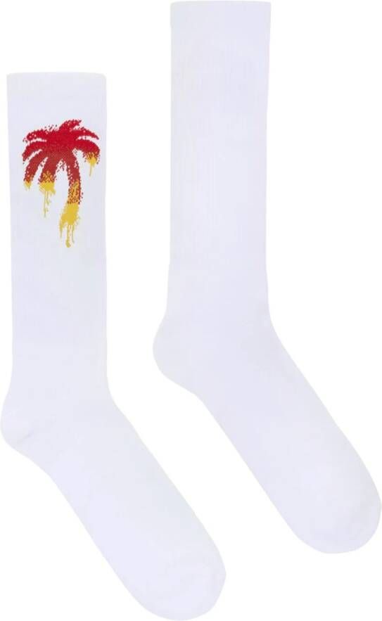 Palm Angels Sokken met palmprint Wit