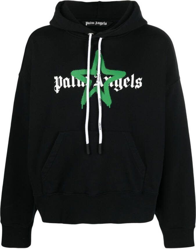 Palm Angels Hoodie met logoprint Zwart