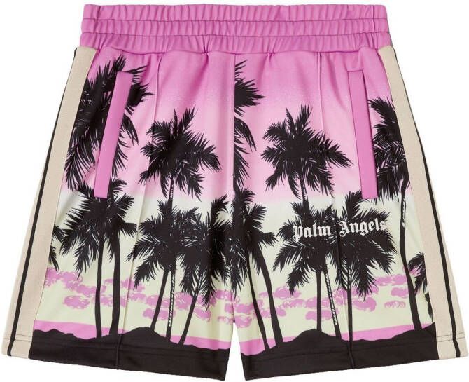 Palm Angels Stijlvolle Sunset Track Shorts Pink Heren