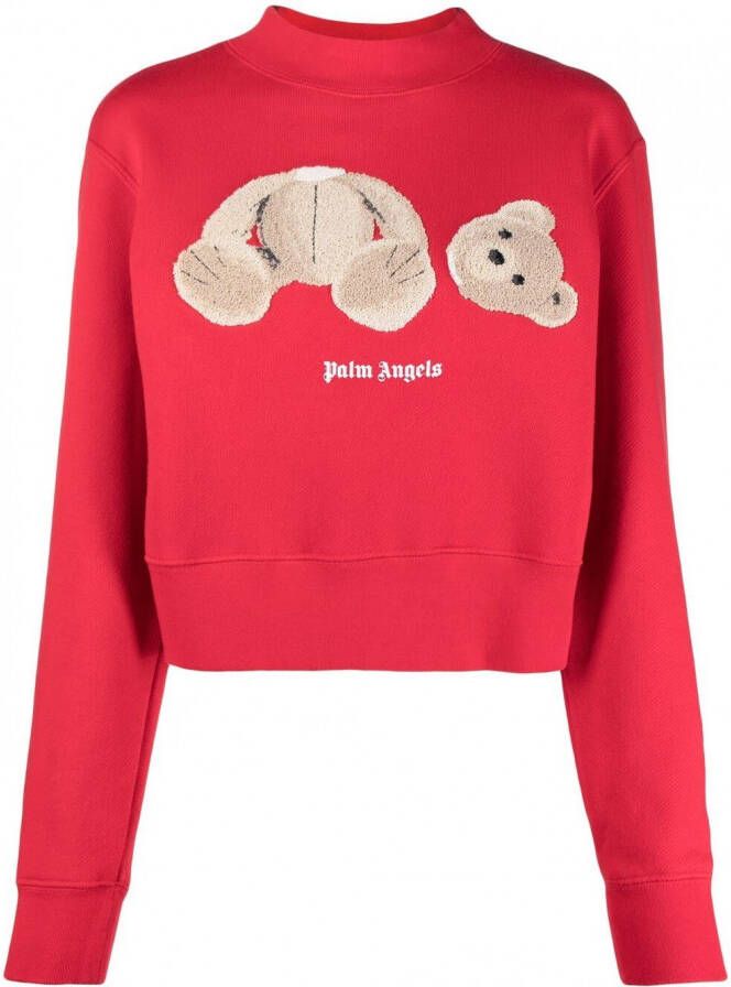 Palm Angels Sweater met beerpatroon Rood