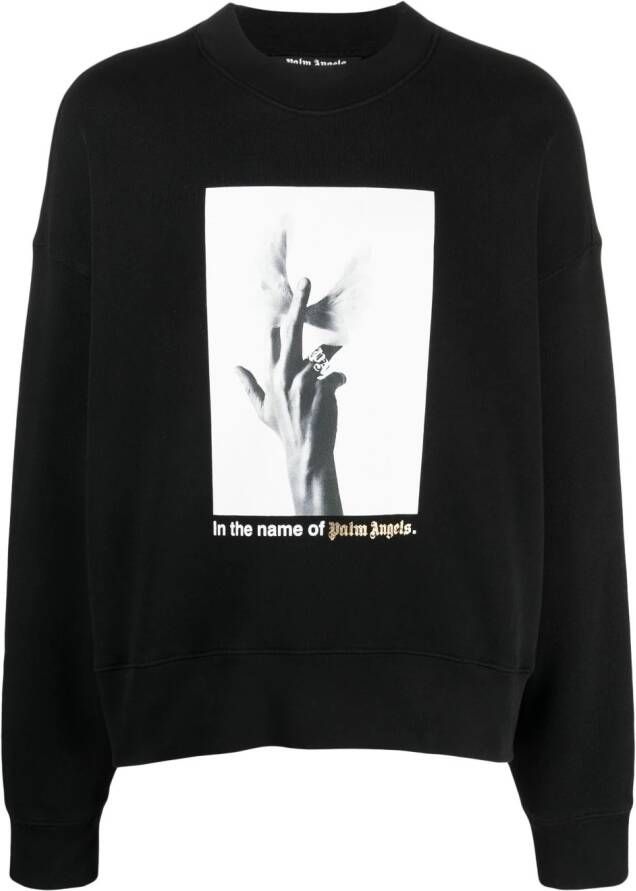 Palm Angels Sweater met fotoprint Zwart