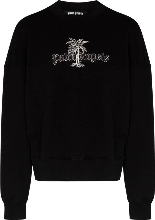 Palm Angels Sweater met geborduurd logo Zwart