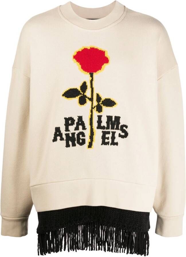 Palm Angels Sweater met geborduurde logo Beige