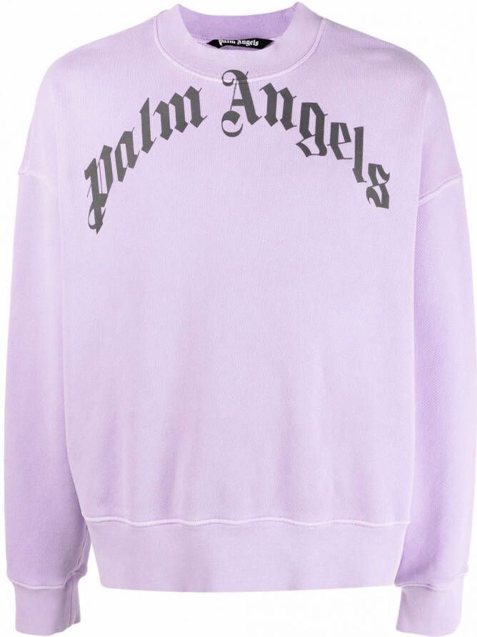 Palm Angels Sweater met logo heren katoen Polyester XL Paars