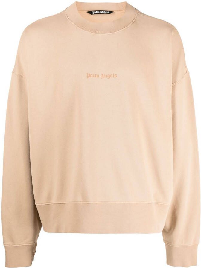 Palm Angels Sweater met logoprint Beige