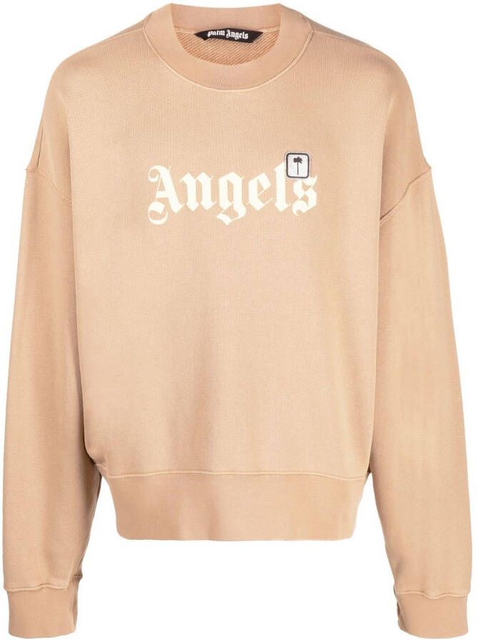 Palm Angels Sweater met logoprint Beige
