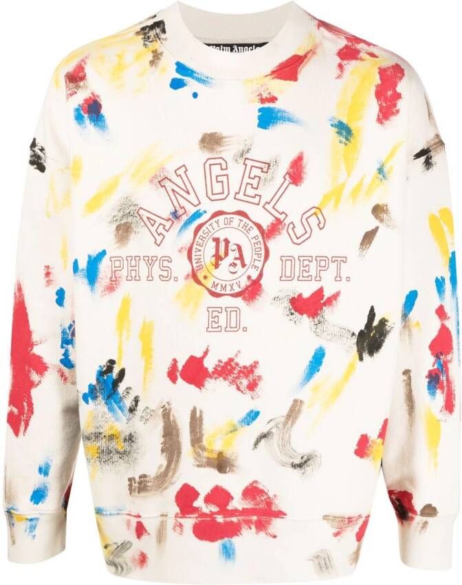 Palm Angels Sweater met print Beige