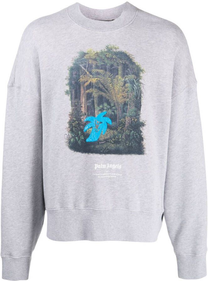 Palm Angels Sweater met print Grijs