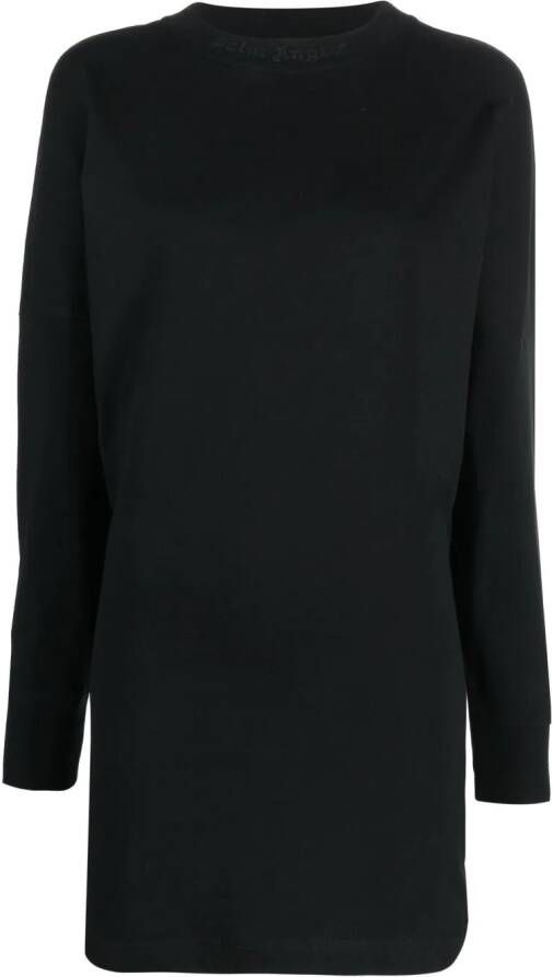 Palm Angels Sweaterjurk met glitter logo Zwart