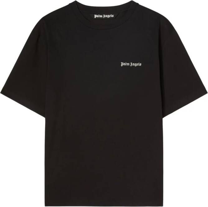 Palm Angels T-shirt met geborduurd logo Zwart