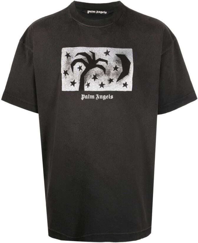 Palm Angels T-shirt met grafische print Zwart