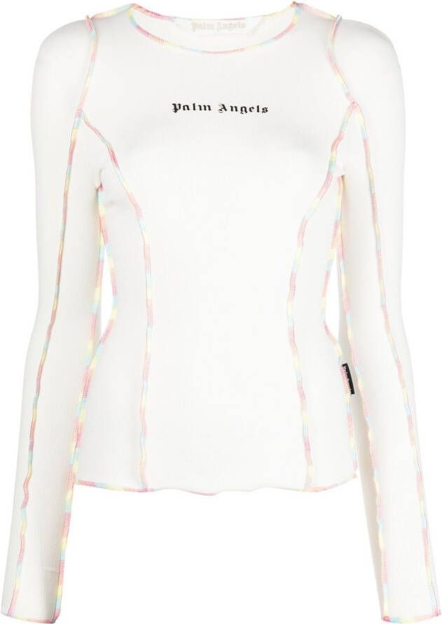 Palm Angels Top met logoprint Wit