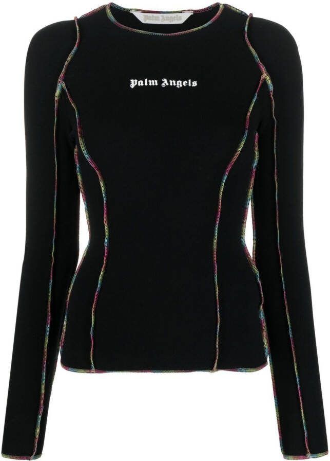 Palm Angels T-shirt met lange mouwen Zwart