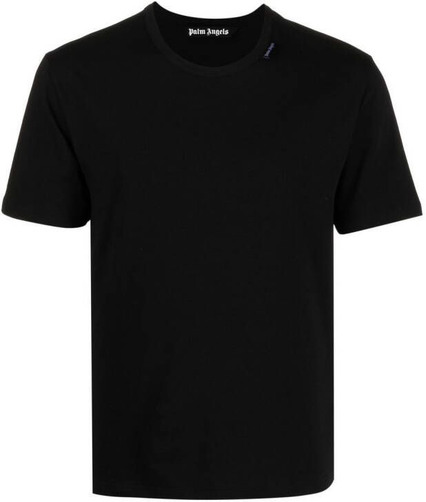 Palm Angels T-shirt met logo-applicatie en ronde hals Zwart