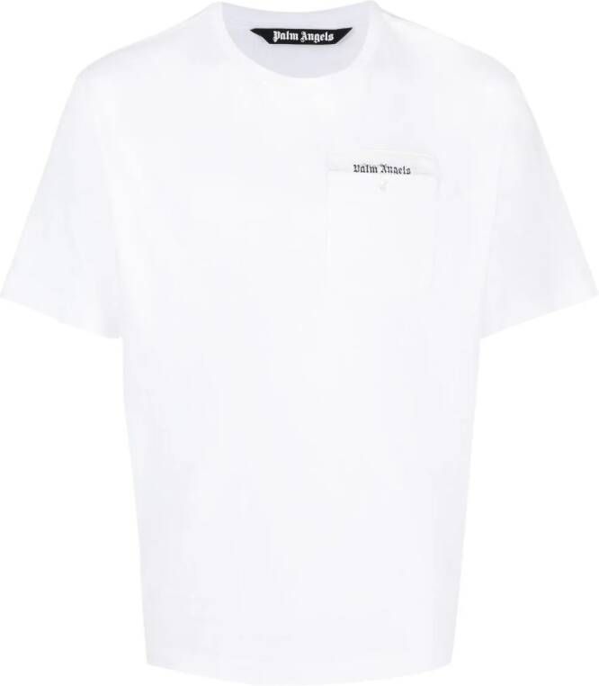 Palm Angels T-shirt met logoband Wit