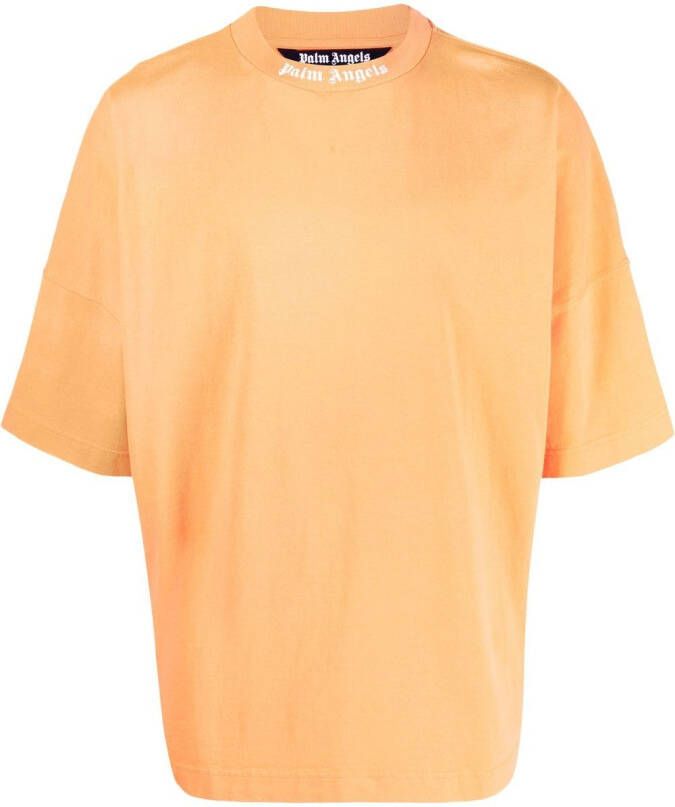 Palm Angels T-shirt met logoprint Oranje