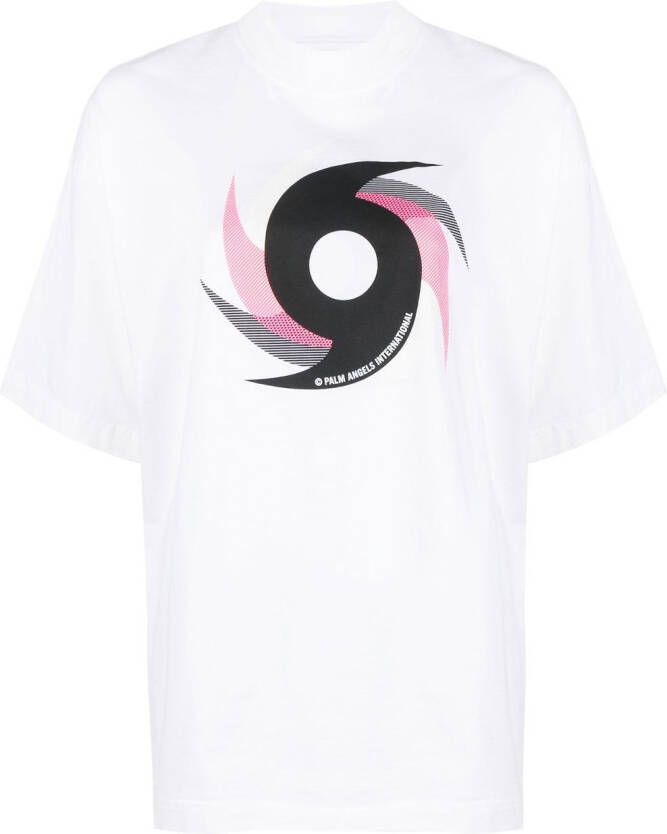 Palm Angels T-shirt met logoprint Wit